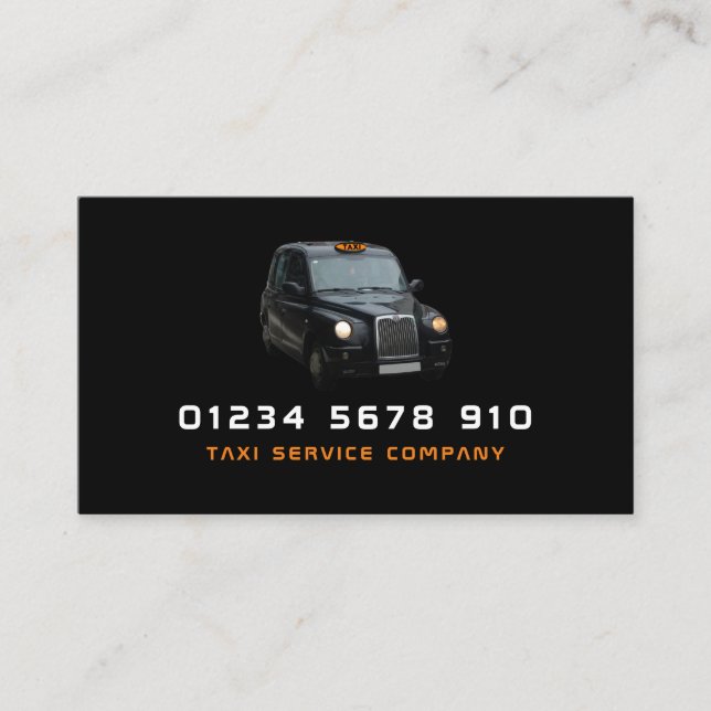 Carte De Visite Taxi noir, Tarifs (Devant)