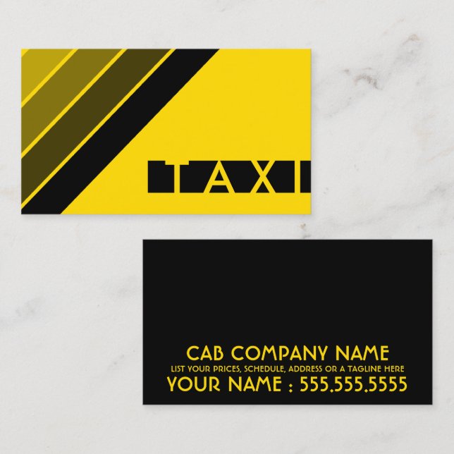 carte de visite TAXI rétro (Devant / Derrière)