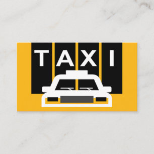 Carte De Visite Taxi sur rayures noires
