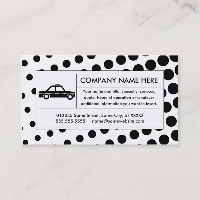 Carte De Visite taxi tramé (Devant)