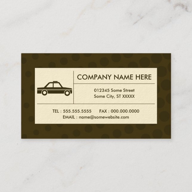 Carte De Visite taxi tramé (Devant)