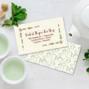 Carte De Visite Tea Tea Teapots à base de plantes Botanique