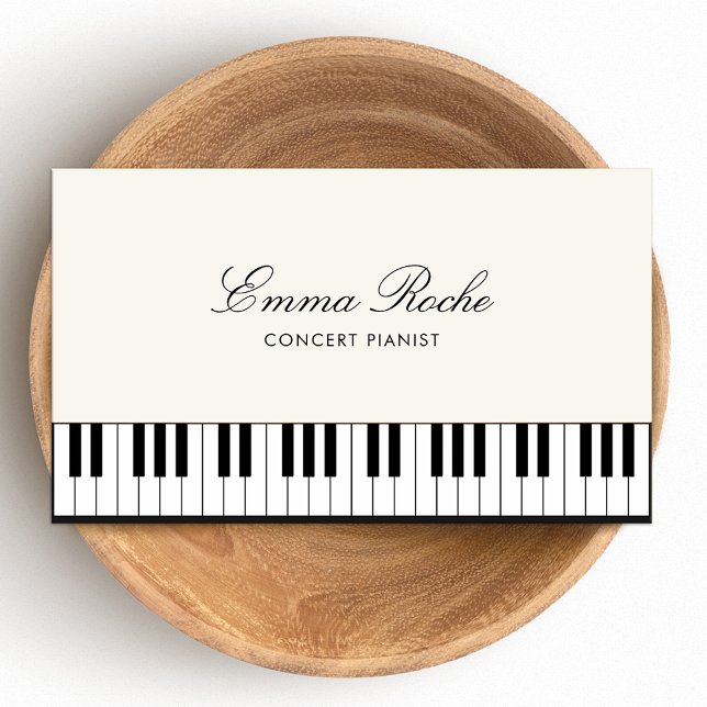 Carte De Visite Teacher de musique Elegant Piano Keys (Créateur téléchargé)
