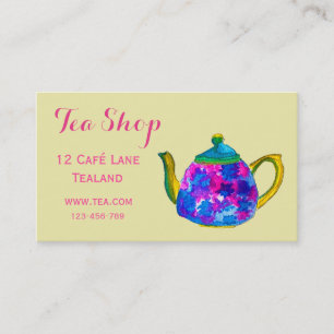 Carte De Visite Teacup de créateur de thé de café rétro