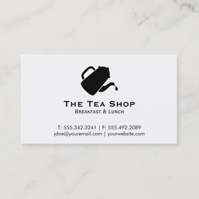 Carte De Visite Teapot pour (noir) (Devant)