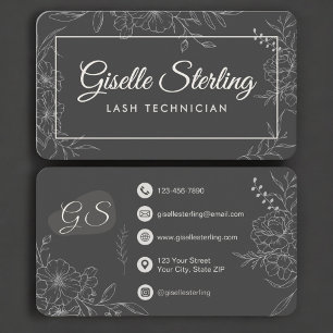 Carte De Visite Technicien de cils Floral
