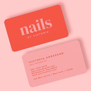 Carte De Visite Technicien de clou rose rose orange