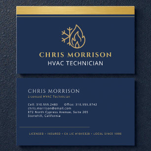 Carte De Visite Technicien de service de chauffage, ventilation et