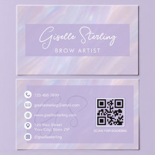 Carte De Visite Technicien de sourcils holographique en opale mode