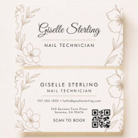Technicien en onglerie Code QR floral Professionne