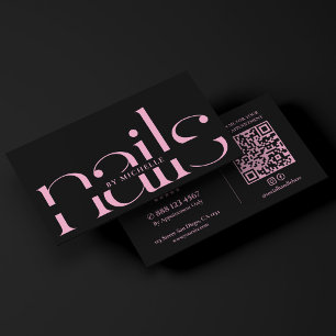 Carte De Visite Technicien en onglerie de Studio de Vernis Noir Ro