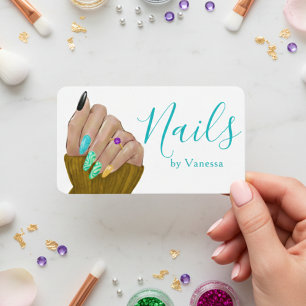 Carte De Visite Technicien en Onglerie & Manucure Salon de Ongles