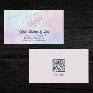 Carte De Visite Technicien en Ongles Mobile QR personnalisé
