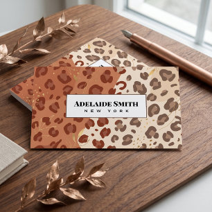 Carte De Visite Technicien en Ongles QR CODE Peau d'Animal Tache d