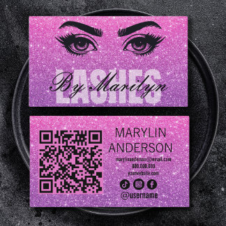 Carte De Visite Technicien en Parties scintillant de Lash rose et