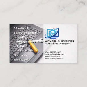 Carte De Visite Technicien informatique   Outils matériels