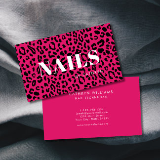 Carte De Visite Technicien Nail Poster de animal Rose Nails