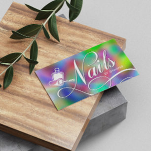 Carte De Visite Technicien ongle Holographique QR