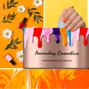 Carte De Visite Technicien professionnel de l'art du clou, Rose de