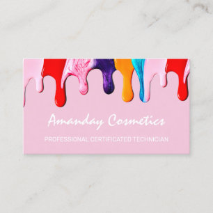Carte De Visite Technicien professionnel de l'ongle Ocean Pink
