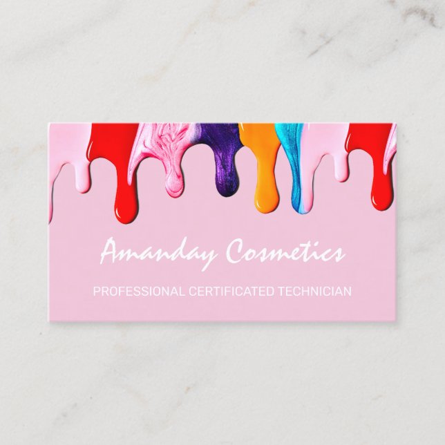 Carte De Visite Technicien professionnel de l'ongle Ocean Pink (Devant)