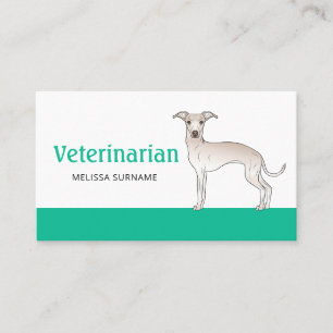 Carte De Visite Technicien Vétérinaire Italien Crème Grêle Chien