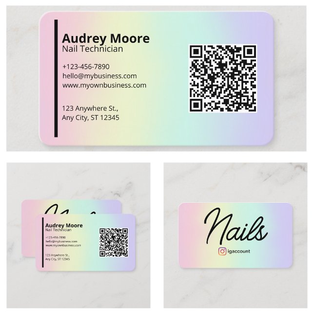 Carte De Visite Technicienne de Manucure Professionnelle (Professional Nail Technician Business Card
)