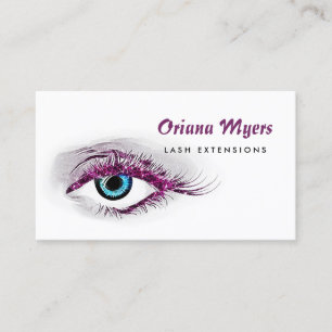 Carte De Visite Technicienne d'extension de cils Purple Lash