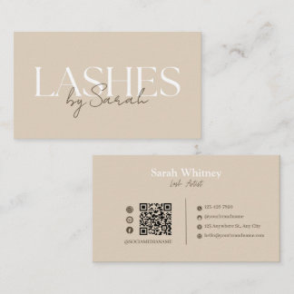 Carte De Visite Technicienne en extensions de cils minimaliste Bei