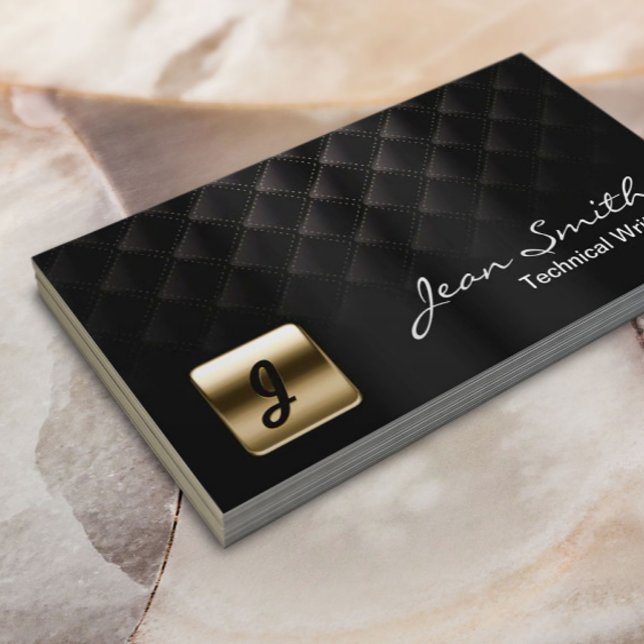 Carte de visite technique Black & Gold de luxe (Créateur téléchargé)