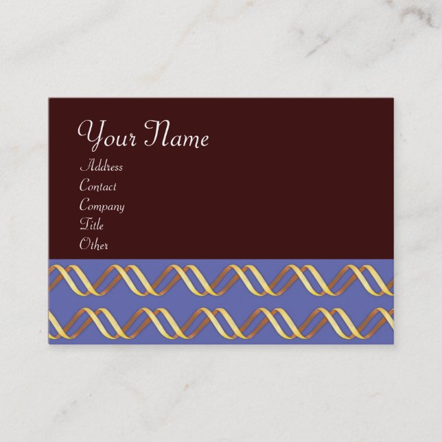 Carte De Visite TECHNO INFINITE Gold Faille En Brown Bleu (Devant)