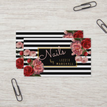 Technologie blanche | noire florale rose de clou