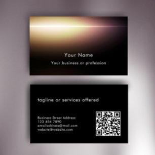 Carte De Visite Technologie de code QR de texte personnalisé éléga