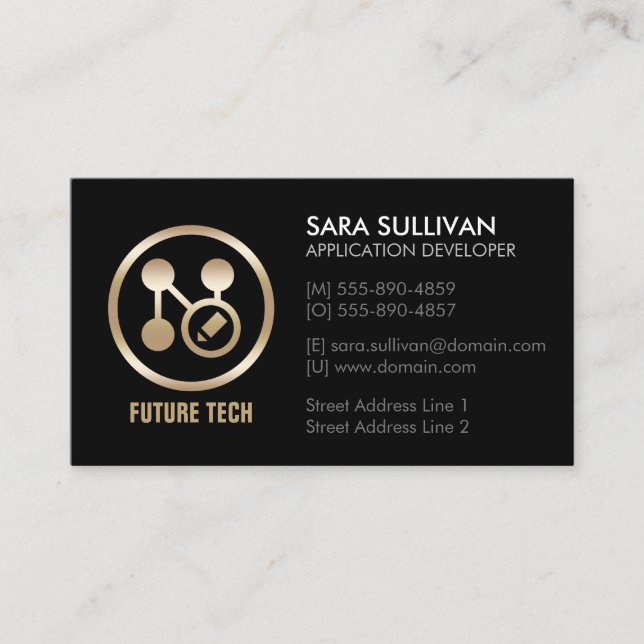 Carte De Visite Technologie de programmeur informatique (Devant)