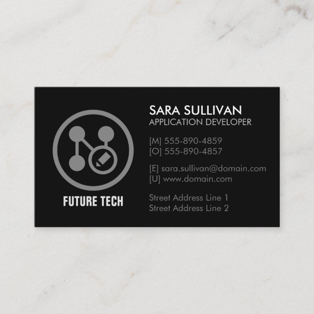 Carte De Visite Technologie de programmeur informatique (Devant)