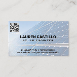 Carte De Visite Technologie des panneaux solaires   Code d'analyse