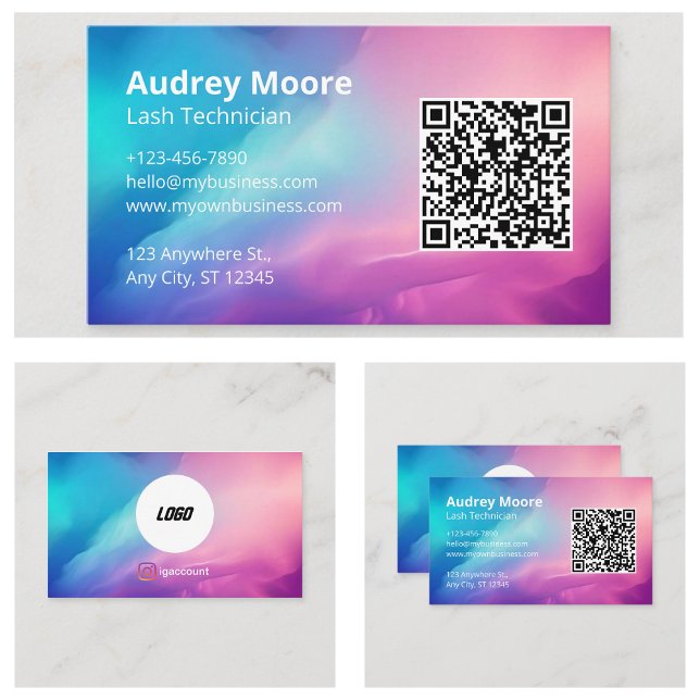Carte De Visite Technologie Eyelash (Eyelash Lash Tech Business Card
)