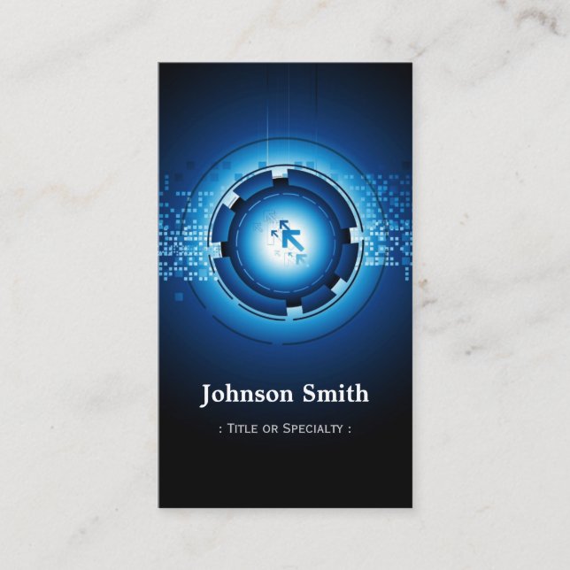 Carte De Visite Technologie moderne Dark Blue High (Devant)