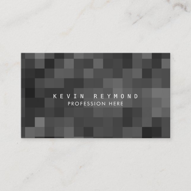 Carte De Visite technologie professionnelle en pixels noirs et bla (Devant)