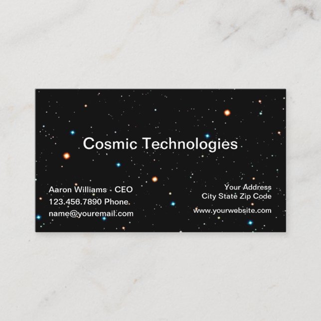 Carte De Visite Technologie spatiale cosmique Cool (Devant)