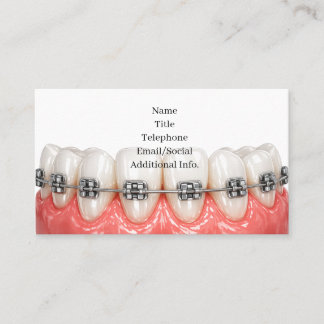 Carte De Visite Teeth Braces Orthodontics Dentist Business Card