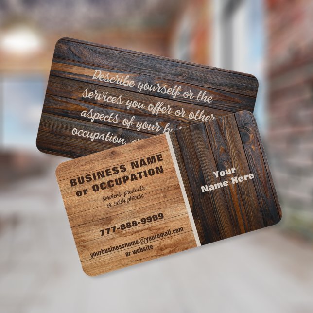 Carte De Visite Teinte de bois rustique (Créateur téléchargé)