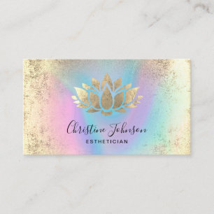 Carte De Visite teintes pastel lotus faux feuille