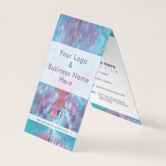 Carte De Visite teinture Abstraite en marbre bleu rose