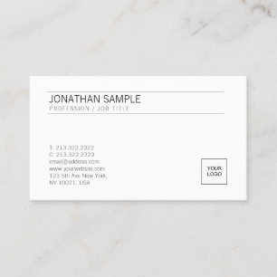 Carte De Visite Téléchargement personnalisé de votre logo Élégant