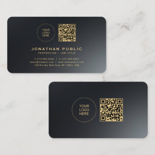 Carte De Visite Téléchargez votre logo arrondi Coin Noir & Or