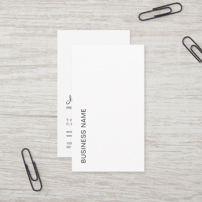 Carte De Visite Téléchargez votre logo Typographie verticale Moder (Devant/Arrière en situation)