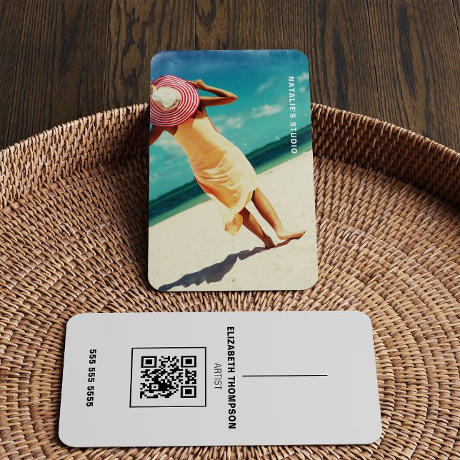 Carte De Visite Téléchargez Votre Oeuvre Avec QR Code Creative Des (Créateur téléchargé)