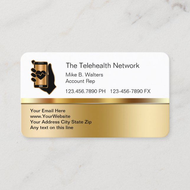 Carte De Visite Telehealth Médicale chic (Devant)