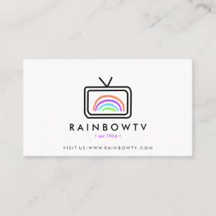 Carte De Visite Télévision arc-en-ciel dessinée à la main media RV
